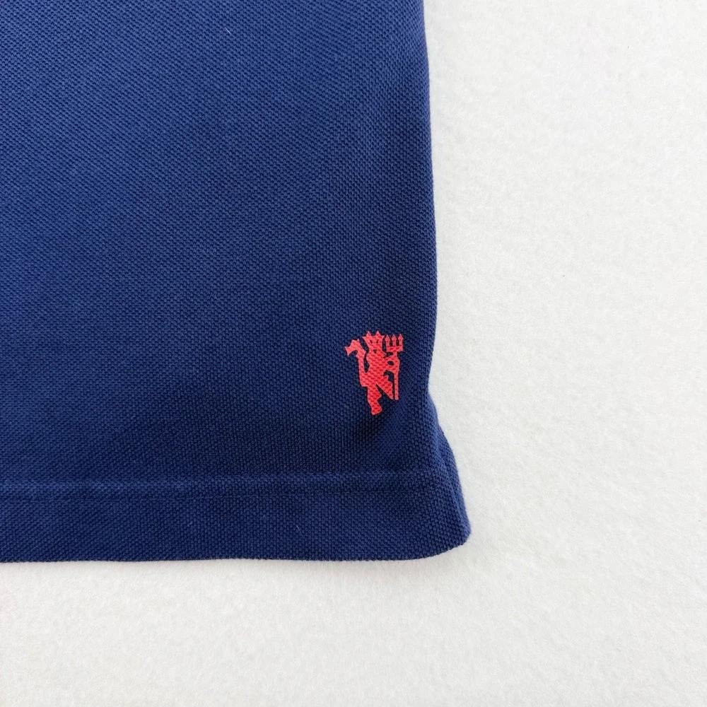 Adidas Manchester United FB Soccer Polo Shirt Mens Large Blue 2015